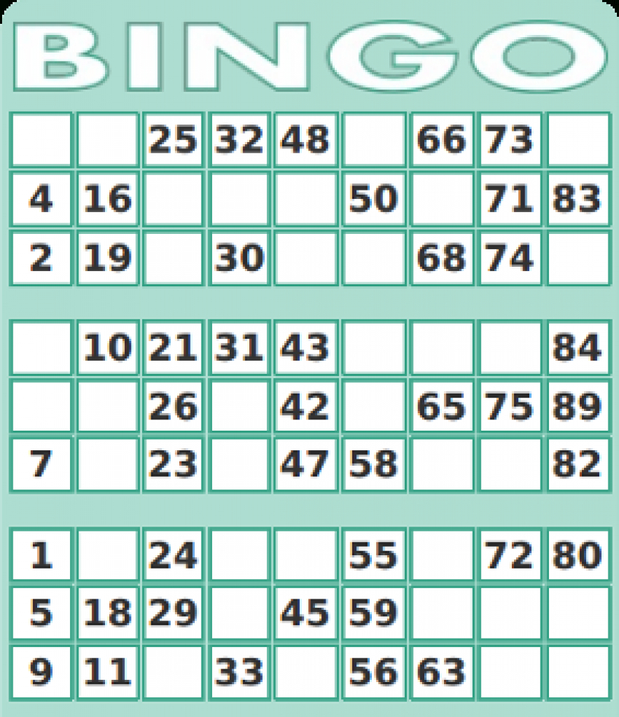 Free printable bingo cards 1-60